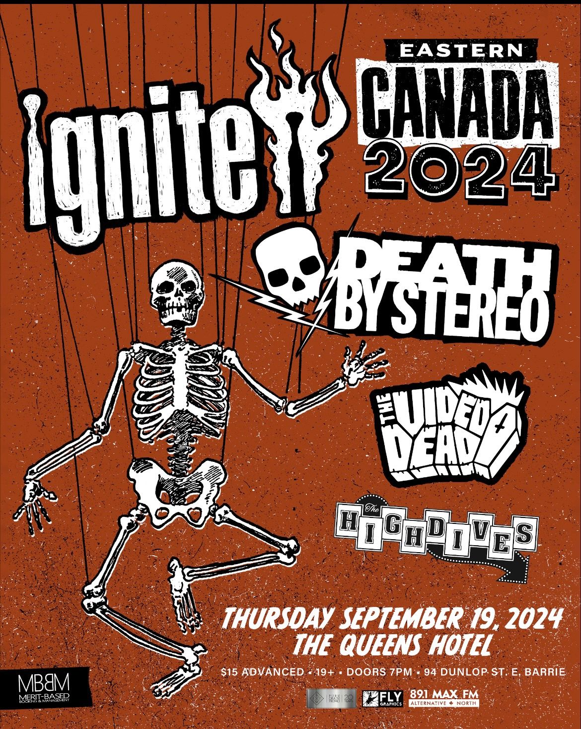 Death By Stero,Ignite with The Video Dead & The highdives 