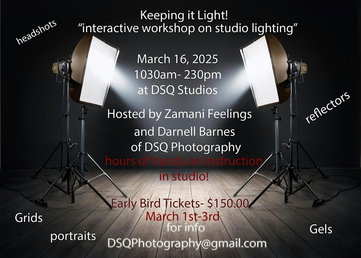 Keeping it Light!-Photography Lighting Masterclass