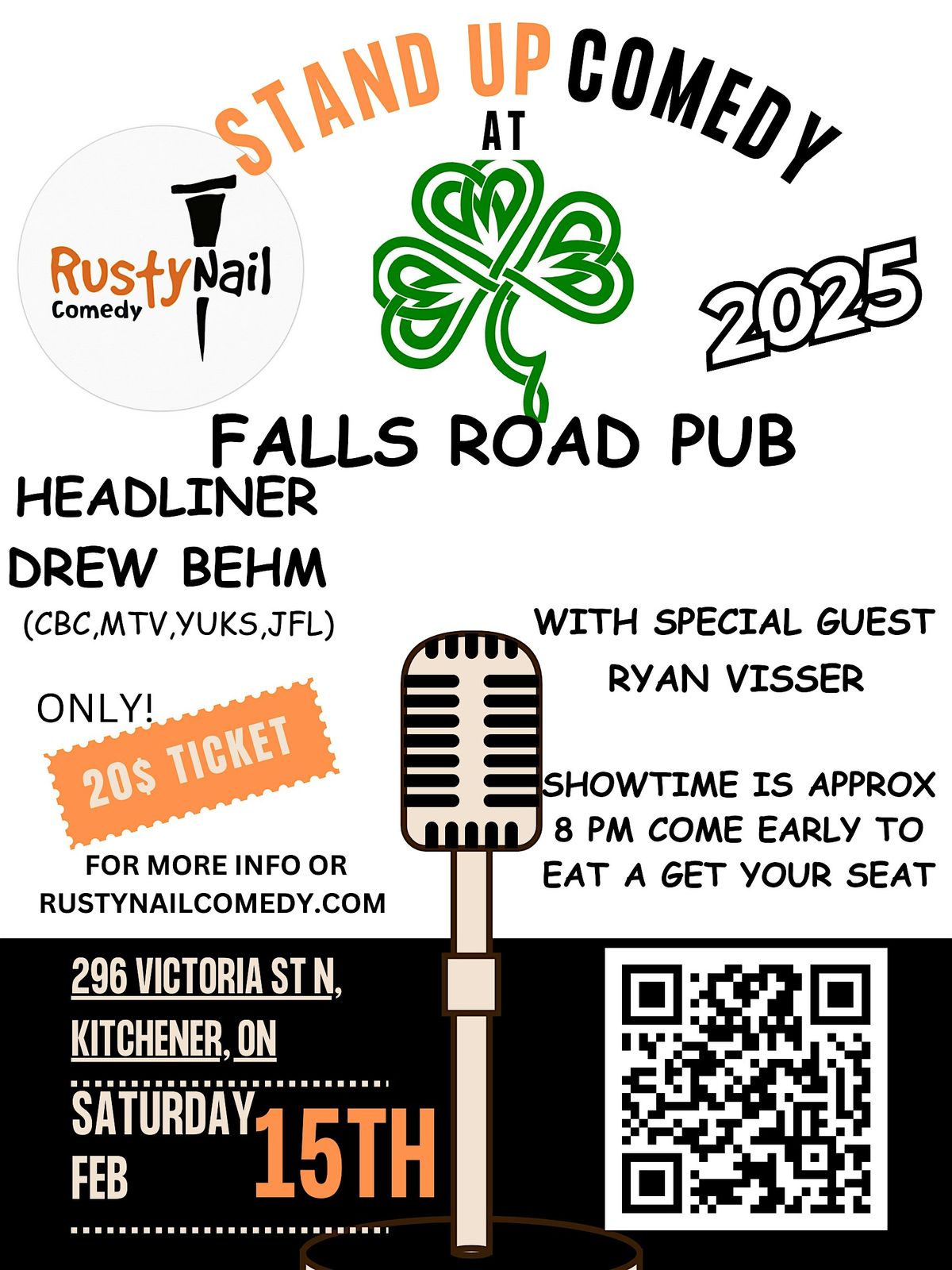 Rusty Nail Comedy 2ND show at Falls Road: Headliner Drew Behm