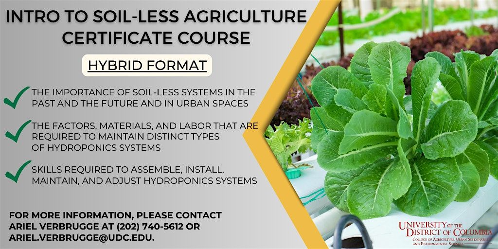 Intro to Soilless Agriculture Certificate Course - Hybrid