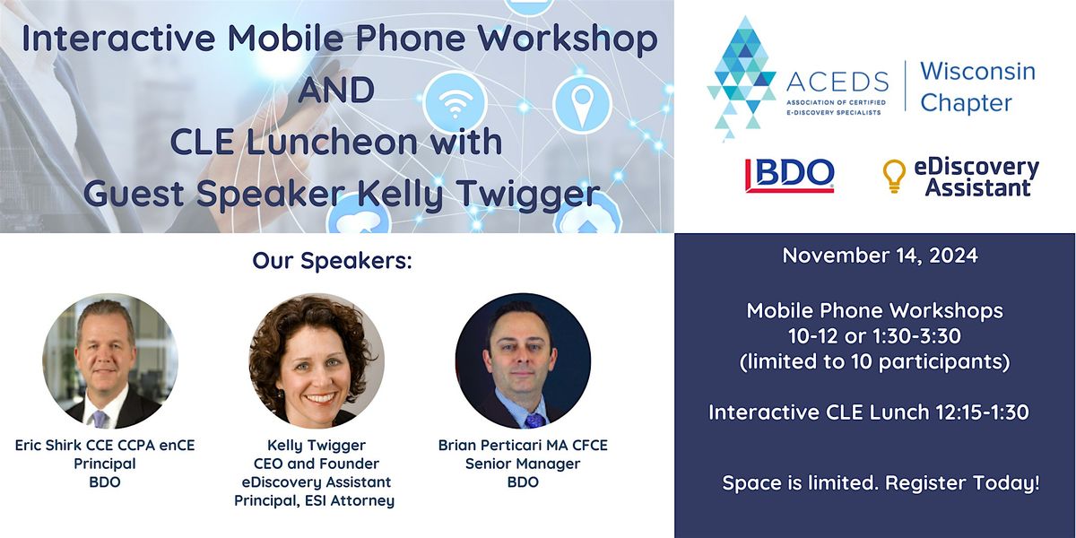 Interactive Mobile Phone workshop AND CLE Lunch with Kelly Twigger (2 of 2)