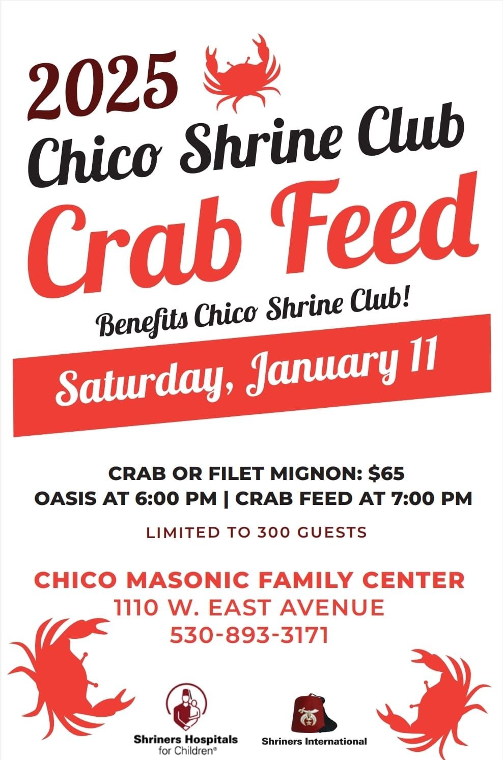 2025 Crab (or Fillet Mignon) Feed Fundraiser