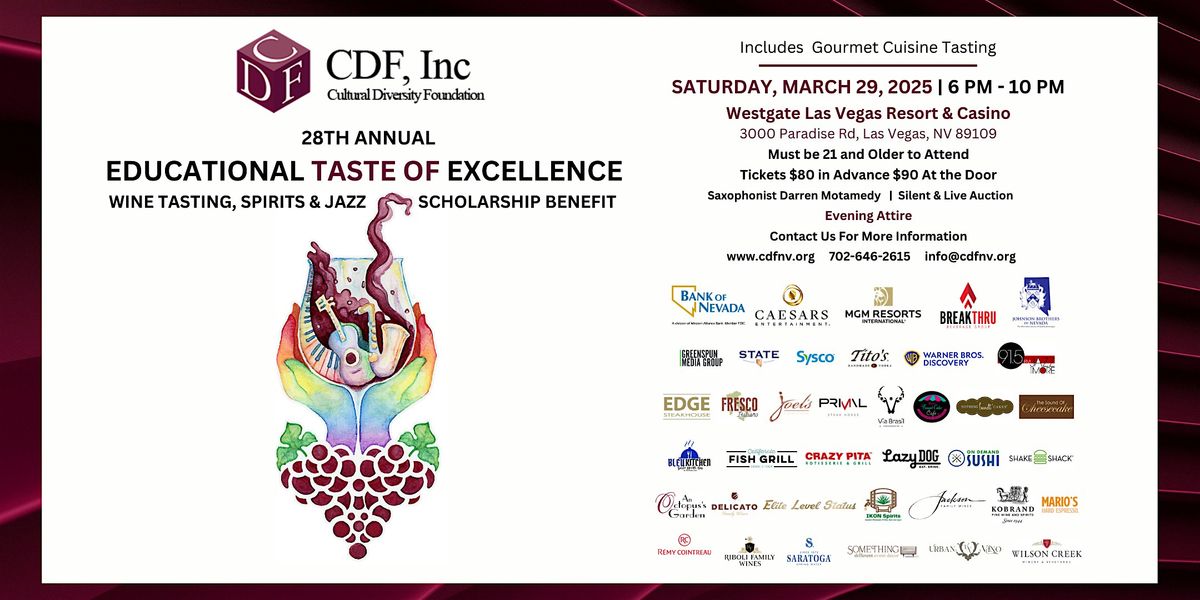 28th Annual Educational Taste of Excellence: Wine and Food Tasting Benefit