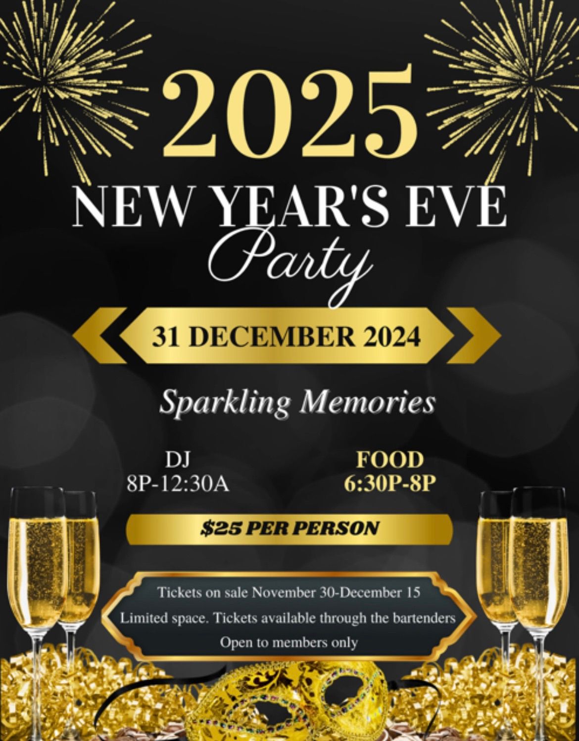 New Years Eve Celebration -members only event 