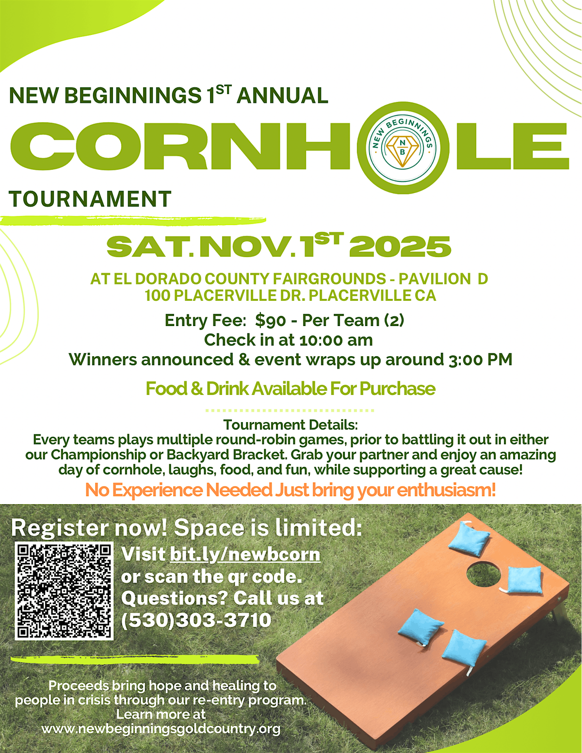 Cornhole Tournament Presented by New Beginnings