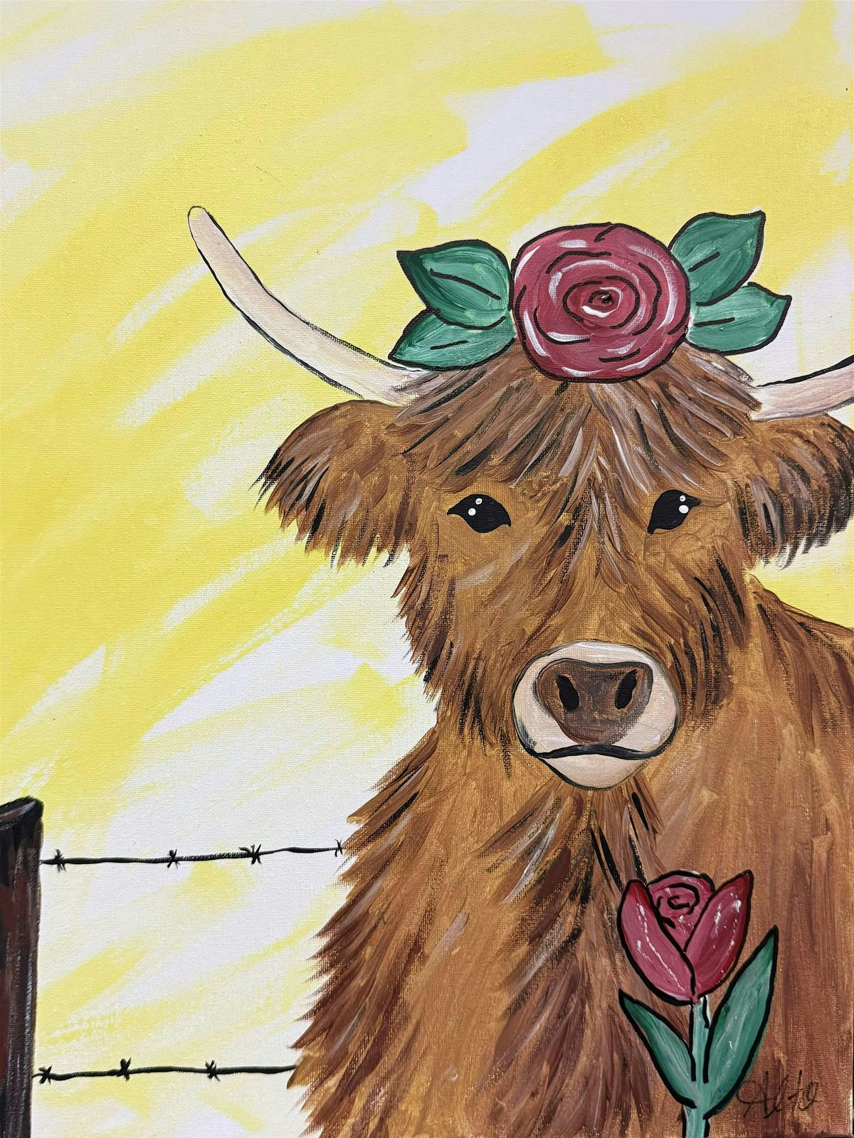 Summer Highlander canvas painting