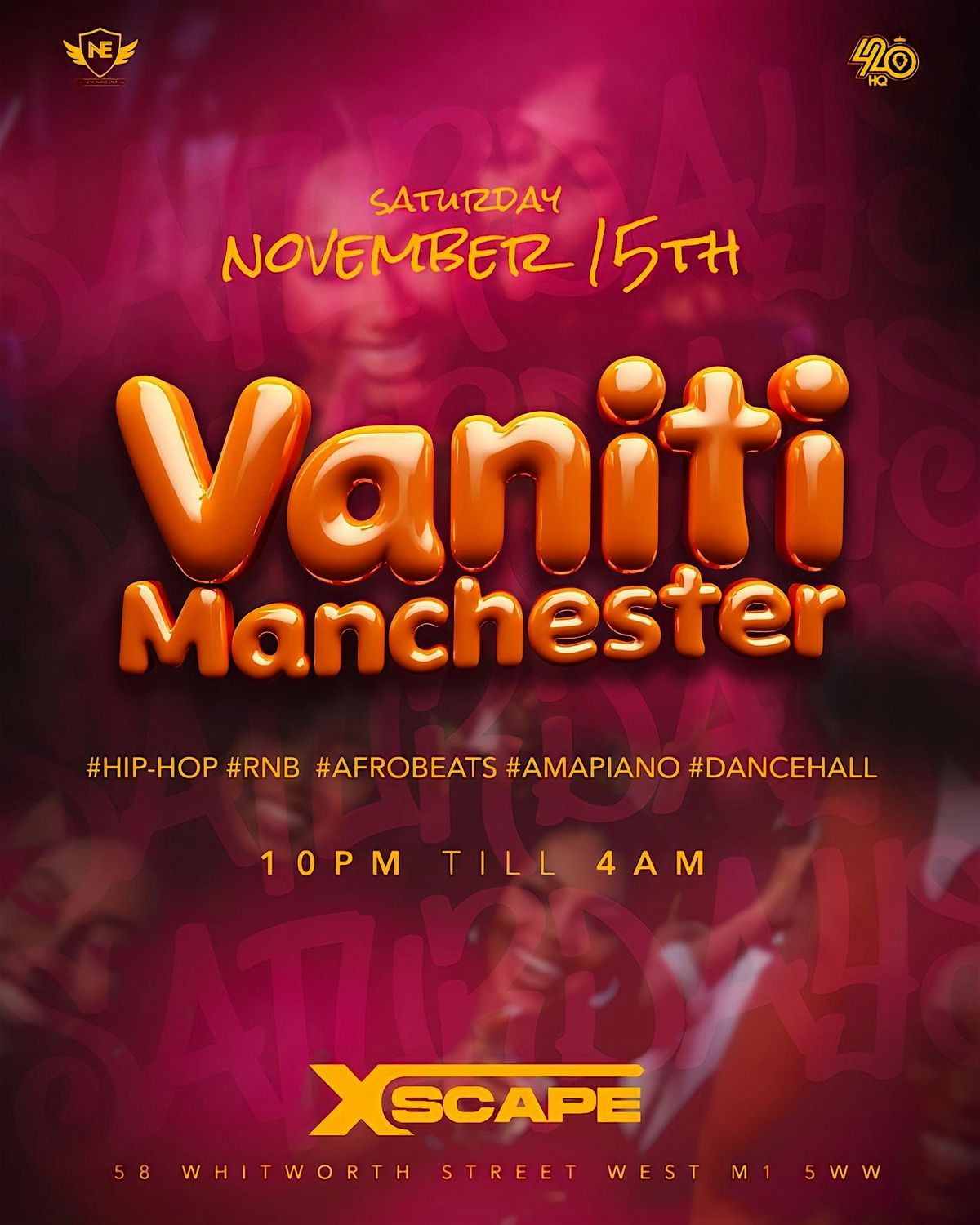 VANITI MANCHESTER - Afrobeats\/RnB\/HipHop\/Amapiano\/DanceHall