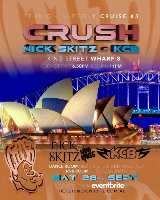 Crush Reunion - Boat Party - Harbour Cruise - Sat 