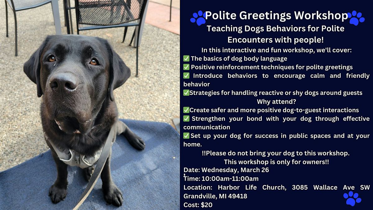 Polite Greetings Workshop: Teaching Dogs Behaviors for Polite Encounters