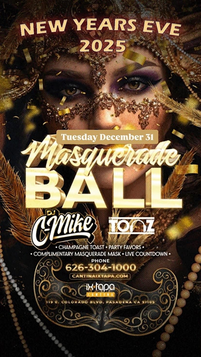 NEW YEAR'S EVE Masquerade Ball Party NYE