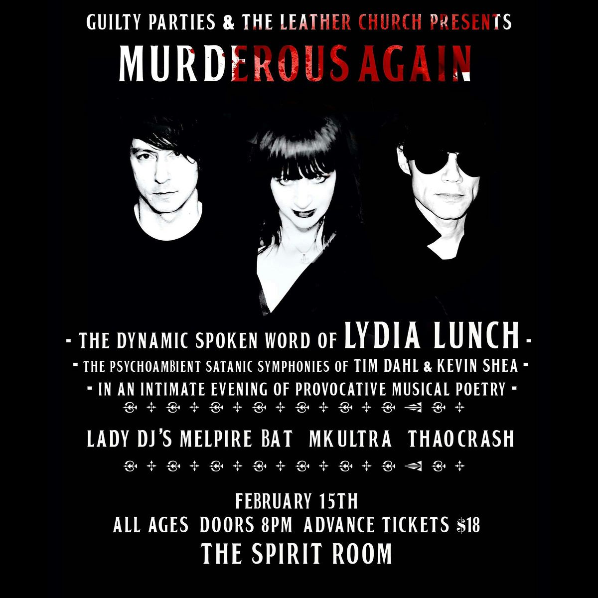 LYDIA LUNCH at THE SPIRIT ROOM