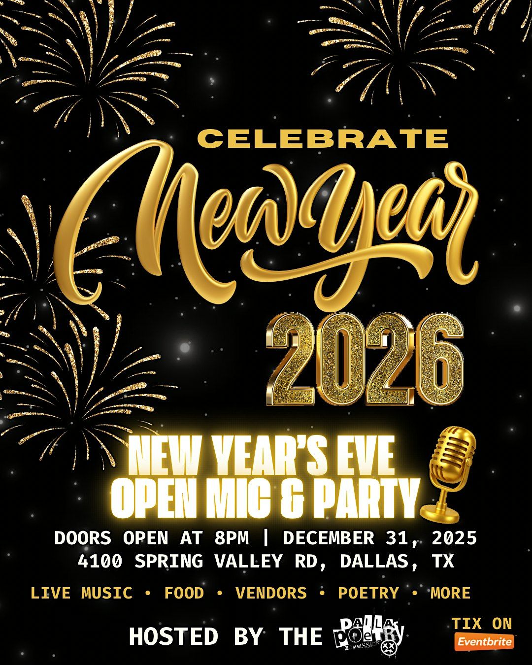 New Years Eve Open Mic & Party