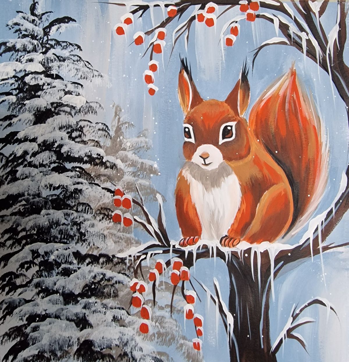 Paint & Prosecco - Winter Squirrel at The Library, Taunton