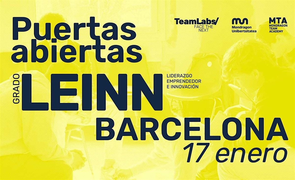 GRADO OFICIAL LEINN\/ PUERTAS ABIERTAS BARCELONA [17 ENE | 10:30]