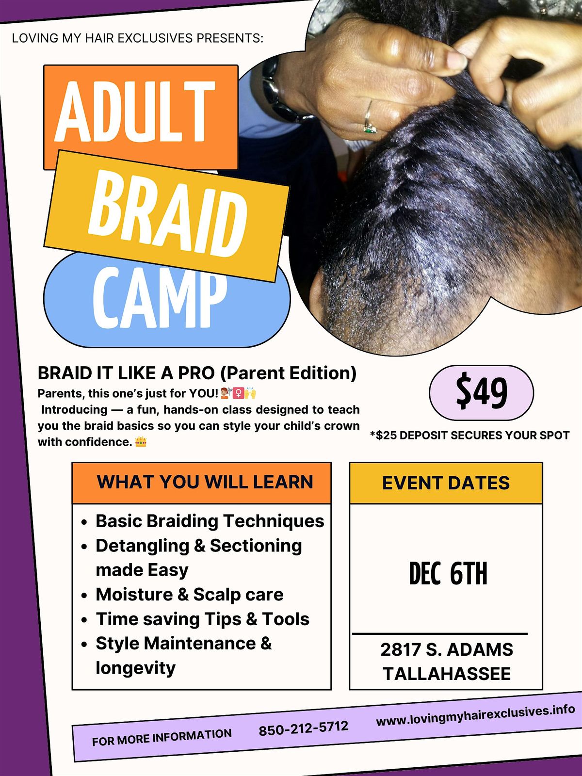 Adult Braid Camp
