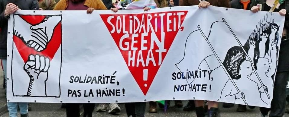 Solidariteit, geen haat! Betoging tegen extreemrechtse Voorpost