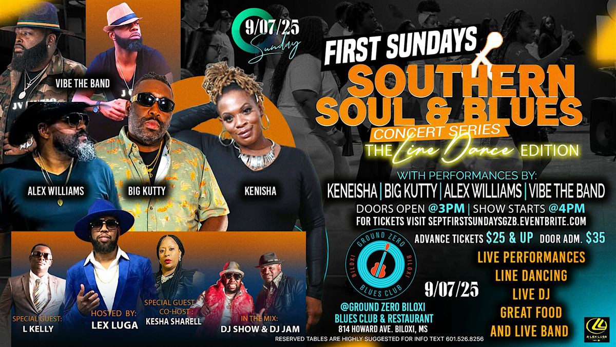 Southern Soul & Blues Concert Line Dance  Party Sept 7th at Ground Zero