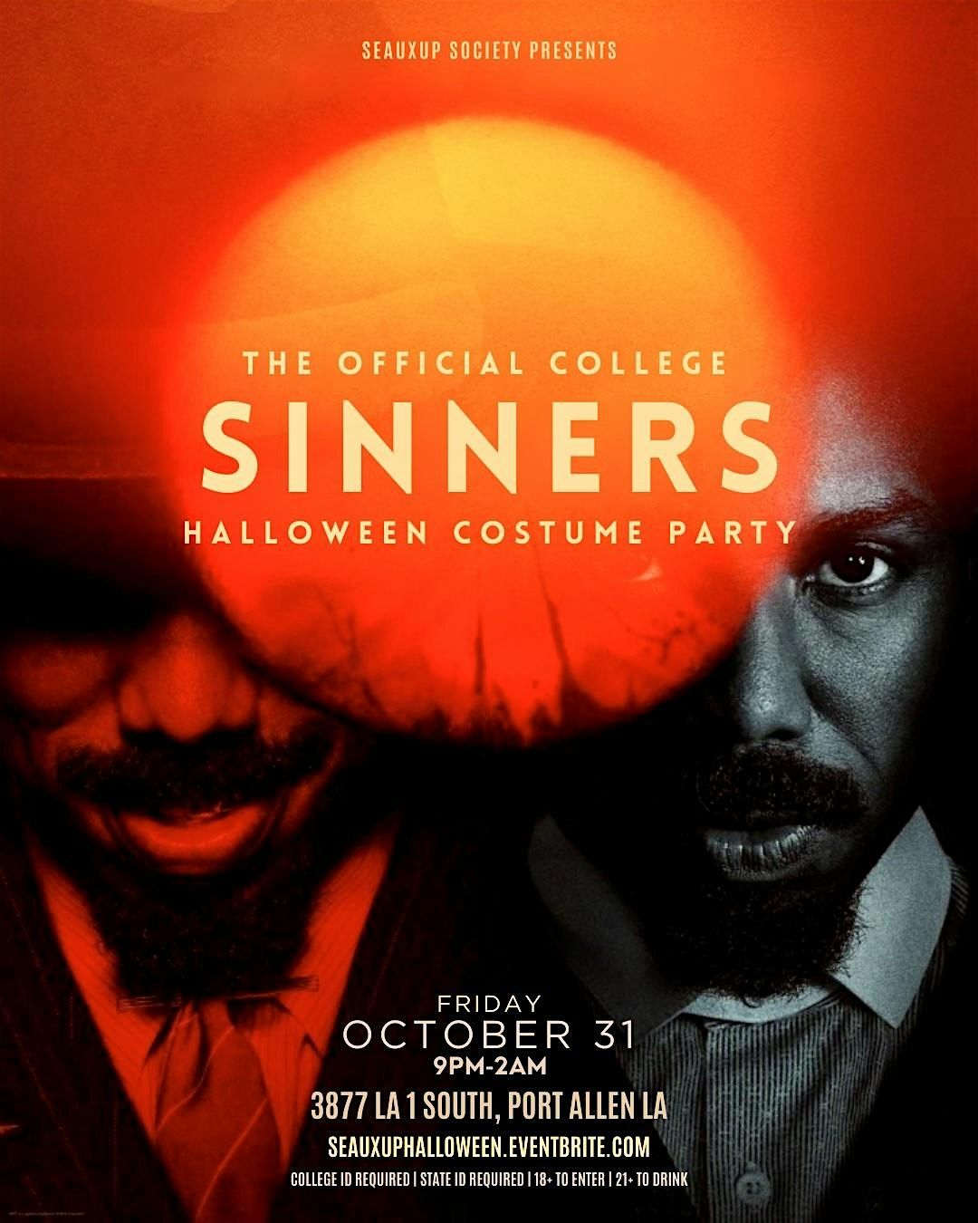 SEAUXUP SOCIETY presents SINNERS\u2757\ufe0f  College Halloween Costume Party!