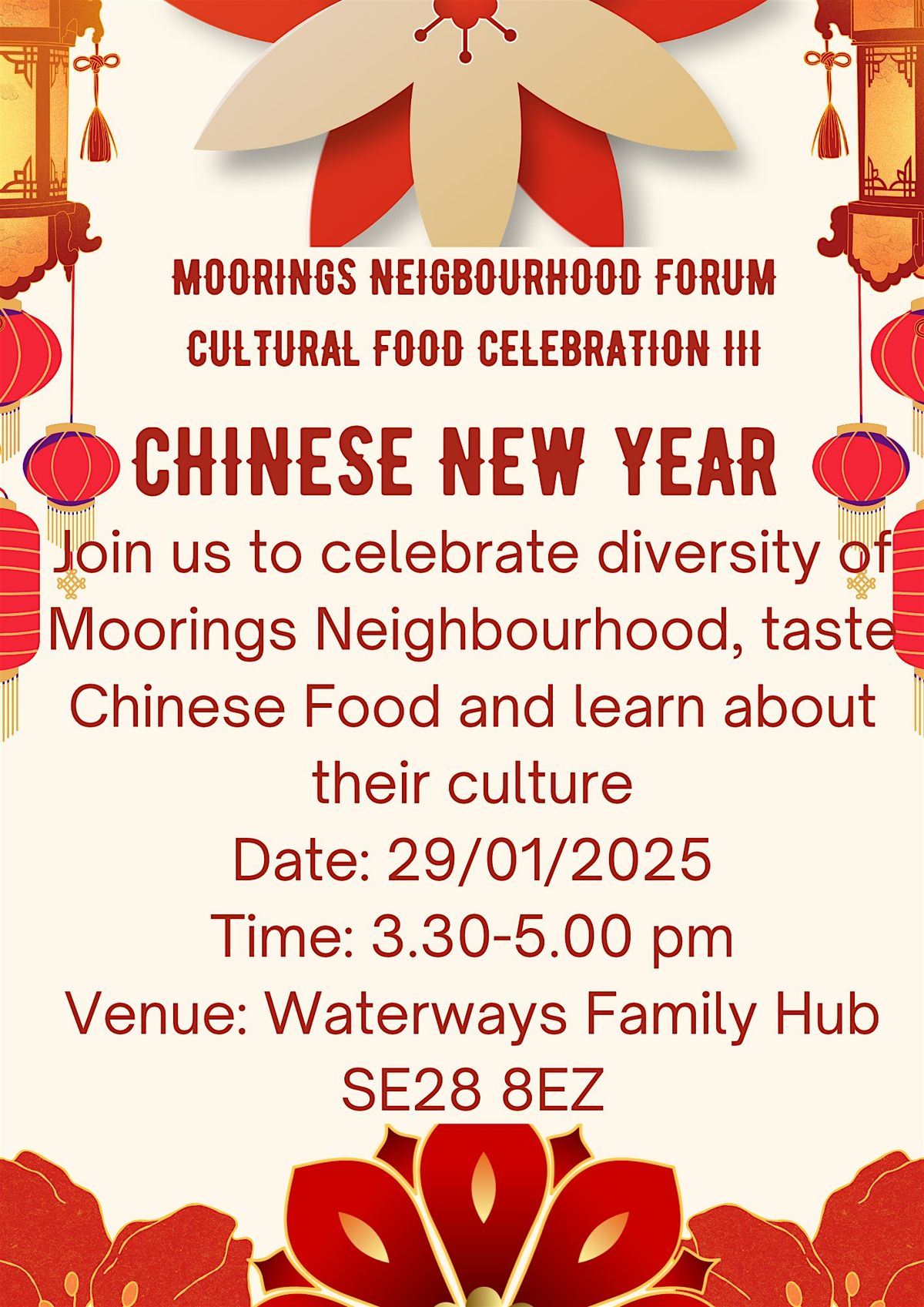 Moorings Neighbourhood Forum Cultural Food Celebration 3 "Chinese New Year"