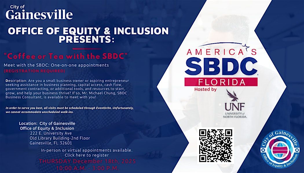 City of Gainesville's "Coffee or Tea With the SBDC!"