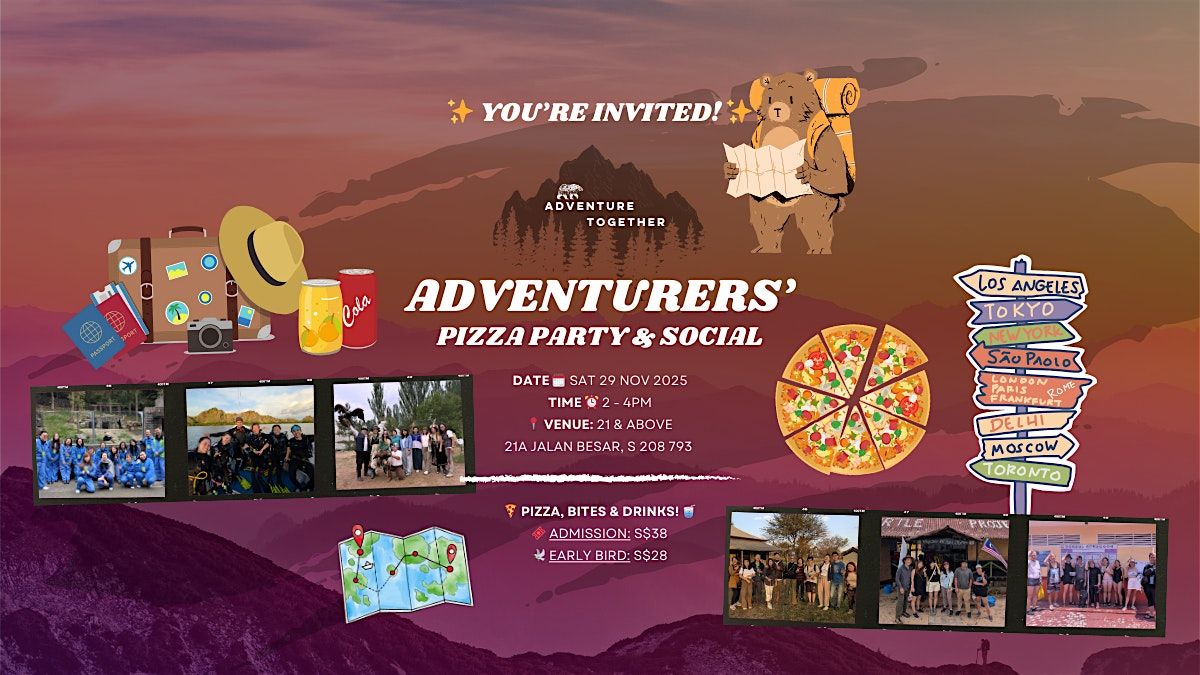 Adventurers' Pizza Party & Social - You're Invited! Join us today!