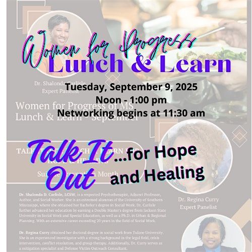 TALK IT OUT:  Lunch and Learn for Hope and Healing