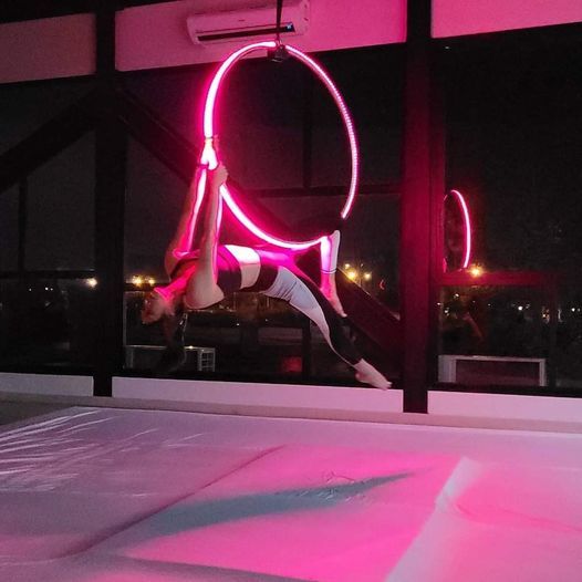 Aerial hoop LED night Master class with Max in Bkk