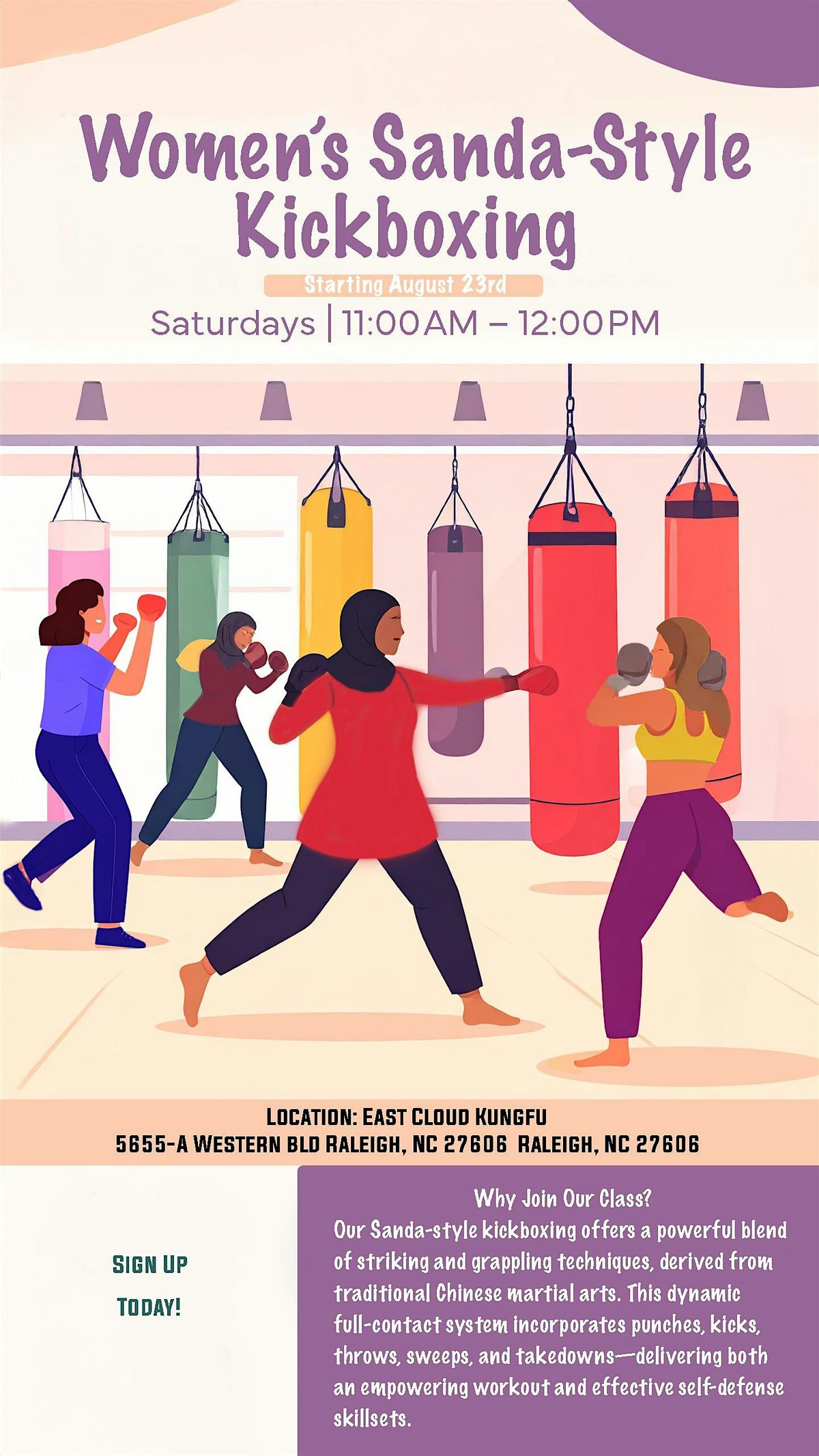 Women\u2019s Kickboxing at East Cloud Kungfu