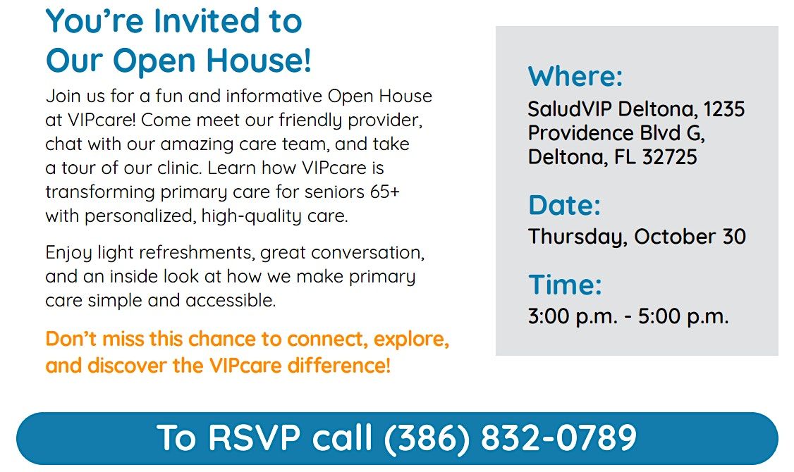 Free For Seniors! SaludVIP Open House!