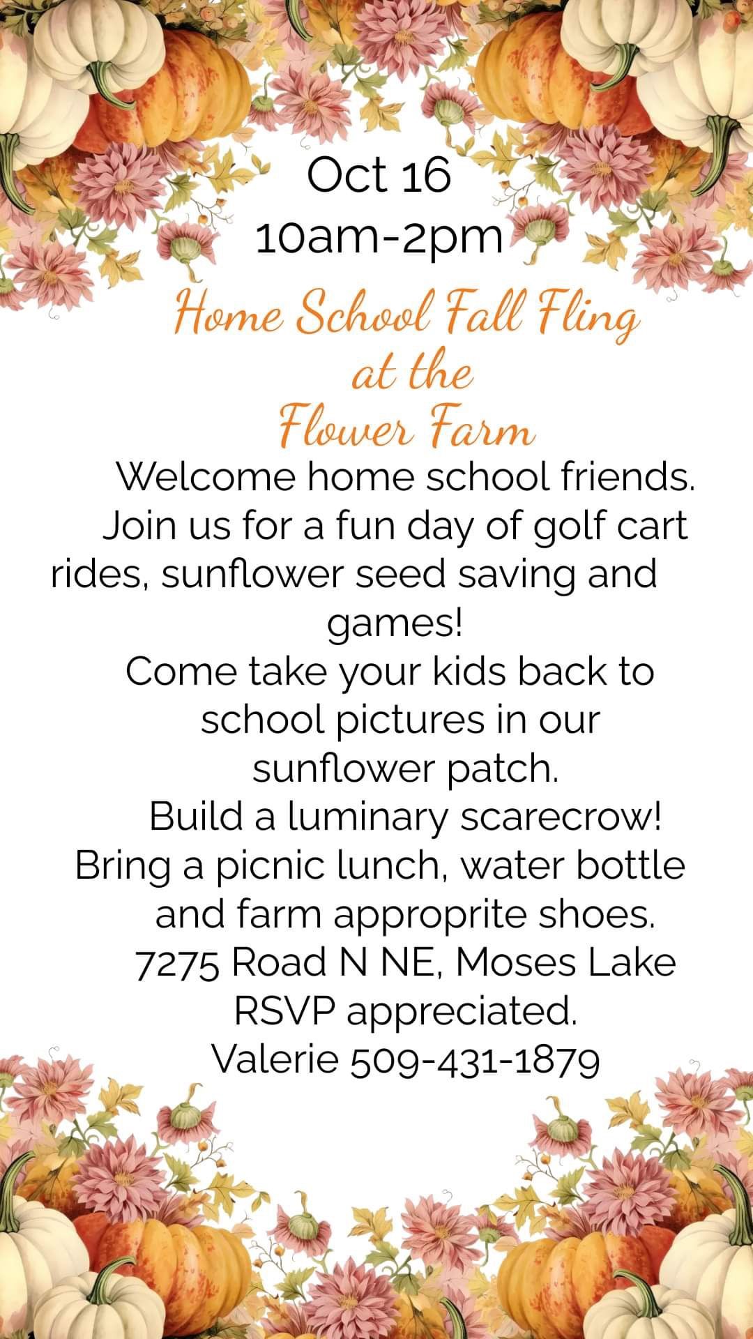 Home School Fall Fling at the Flower Farm