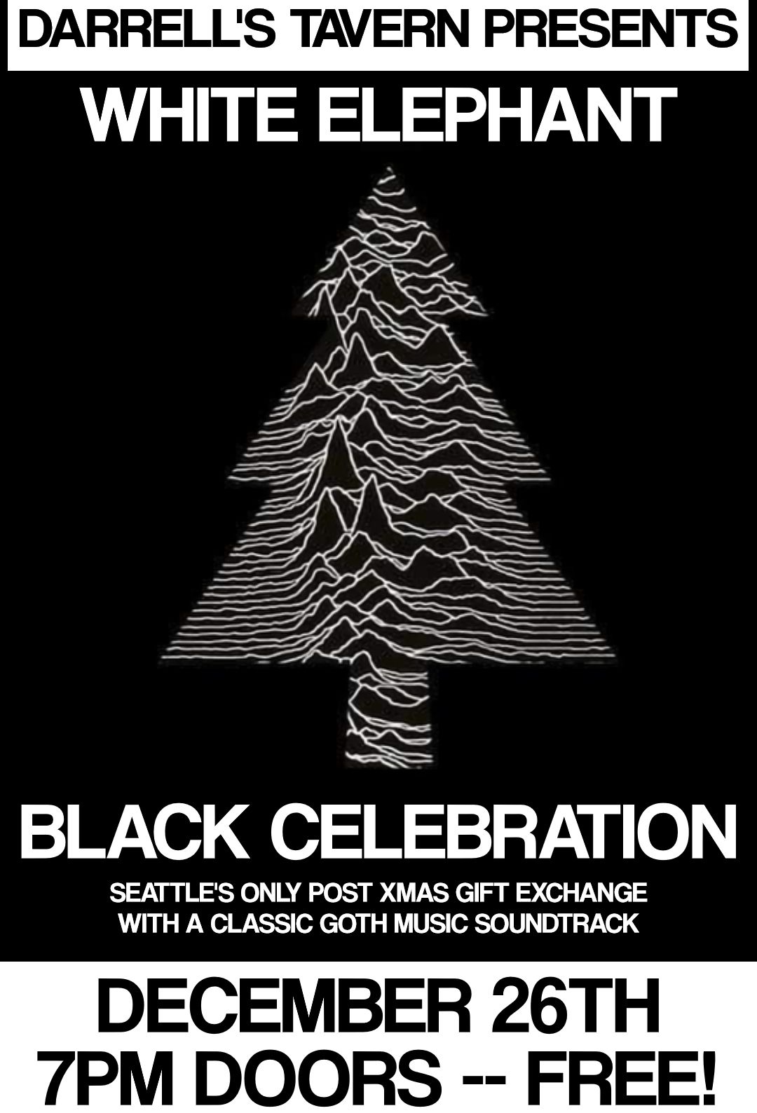 WHITE ELEPHANT \/ BLACK CELEBRATION: A Post Christmas Gift Exchange With A Goth Soundtrack