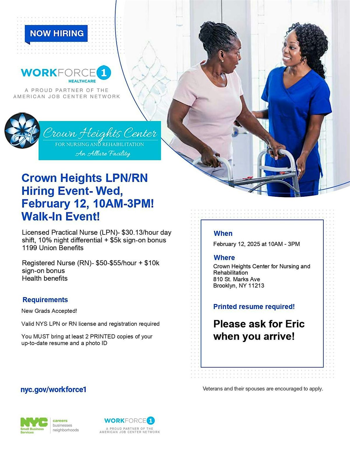 Crown Heights LPN\/RN Hiring Event- Wed, February 12, 10AM-3PM!