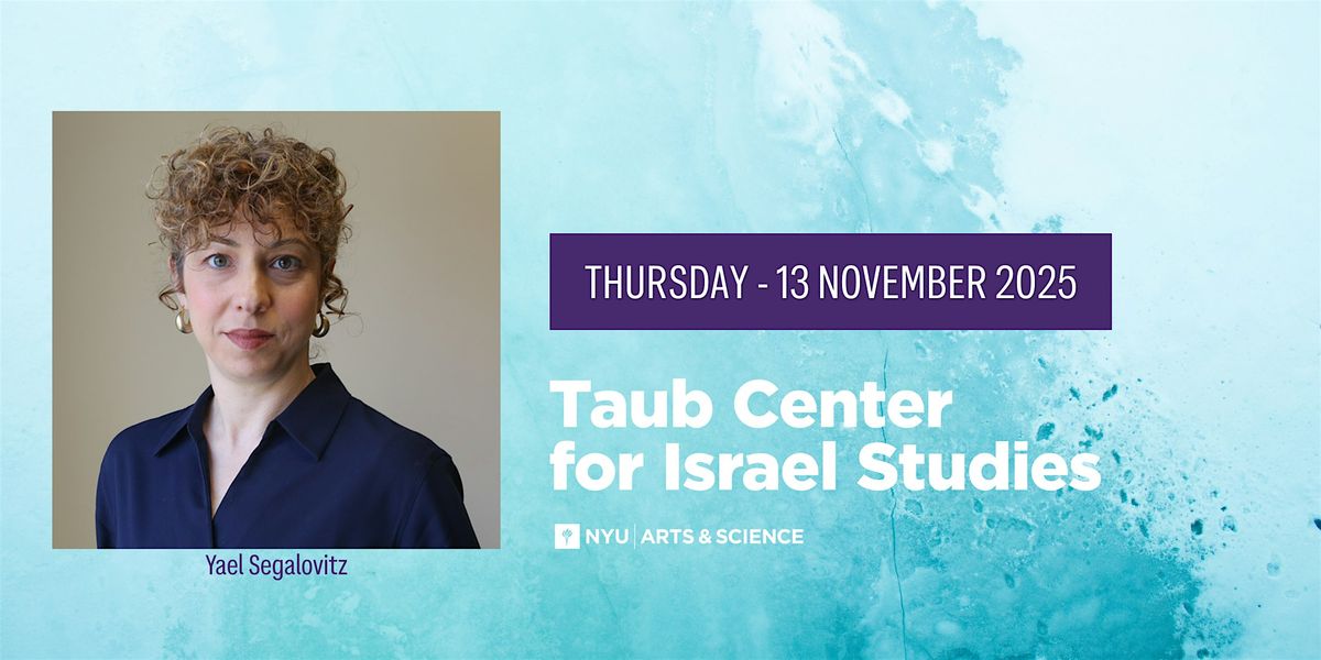 Literary talk with Yael Segalovitz
