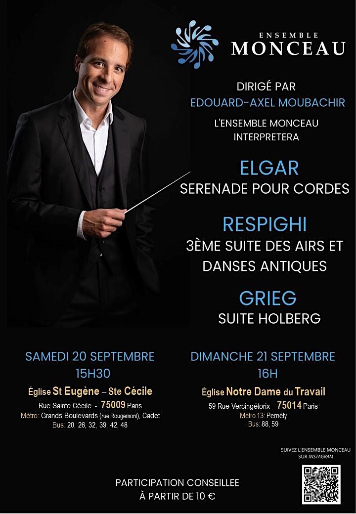 Symphonies pour Orchestre \u00e0 Cordes : Elgard, Respighi, Grieg