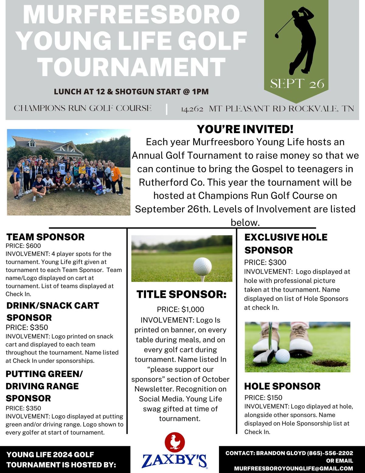 Murfreesboro Young Life Annual Golf Tournament