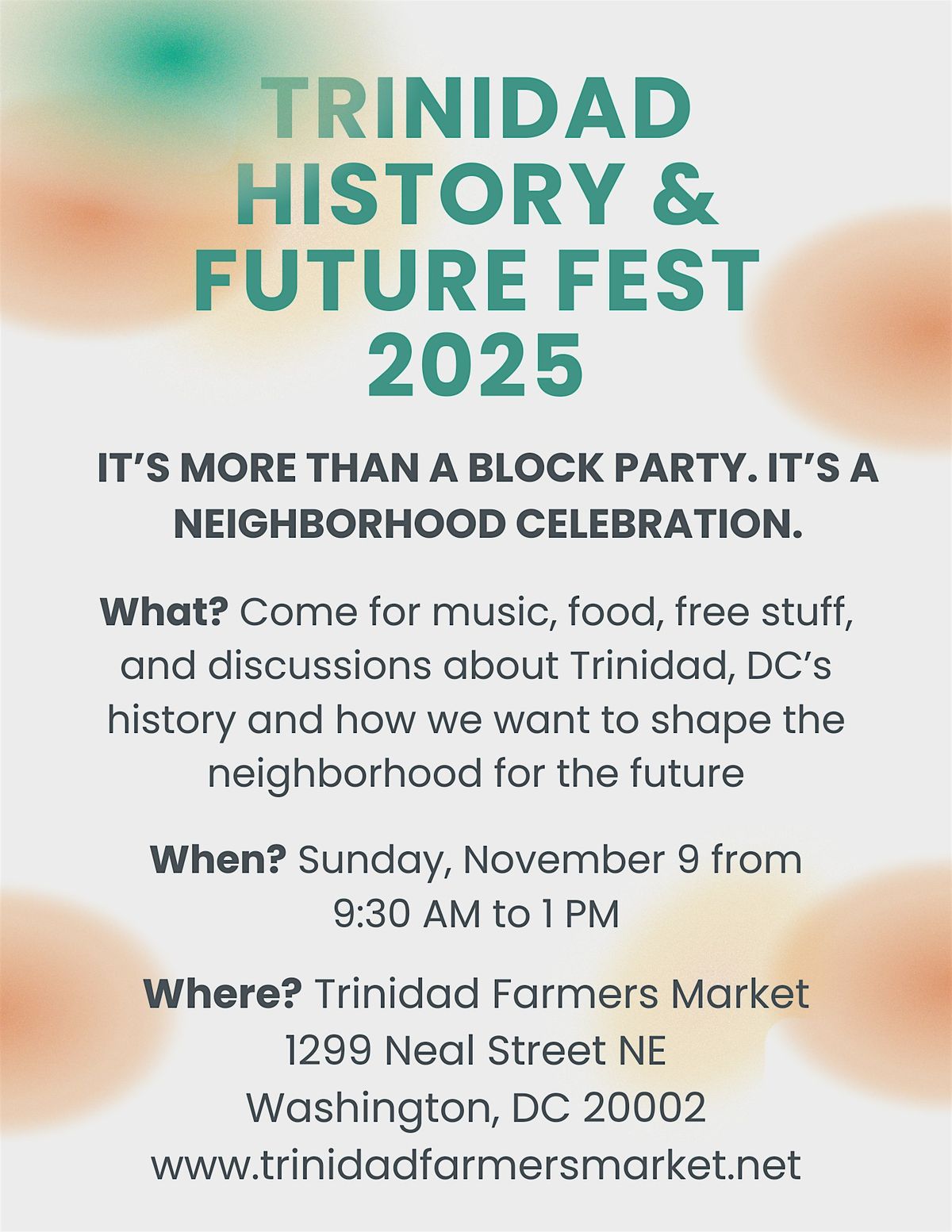 Trinidad History & Future Fest 2025 @ Trinidad Farmers Market