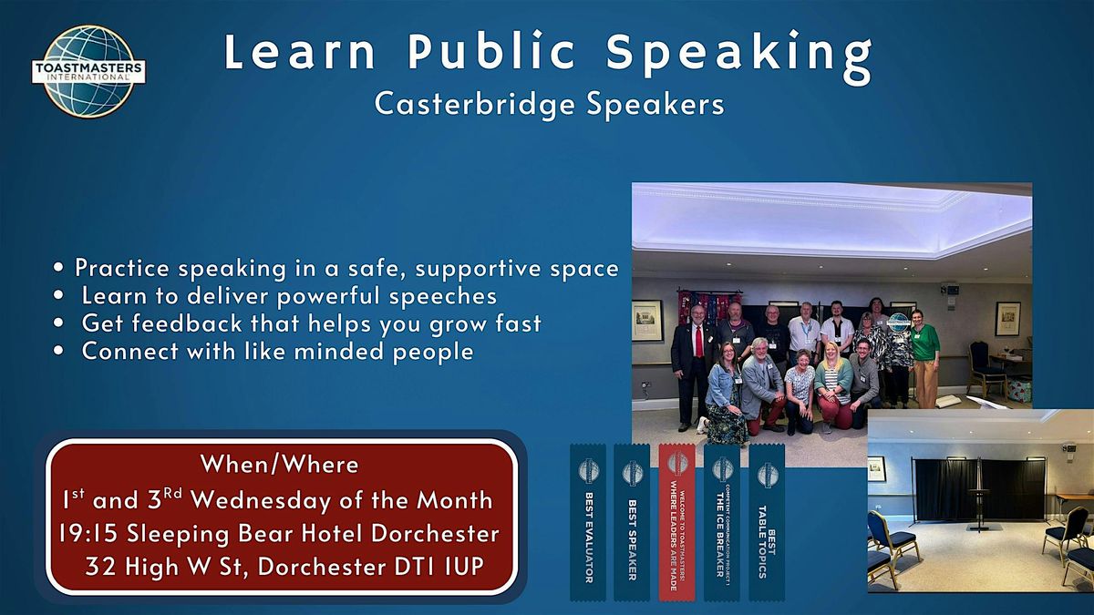 FREE Public Speaking Event at Casterbridge Toastmasters Dorchester
