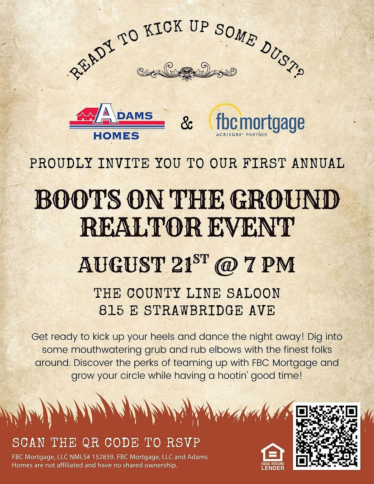 Adams Homes and FBC Mortgage 1st Annual Boots On The Ground Realtor Event!