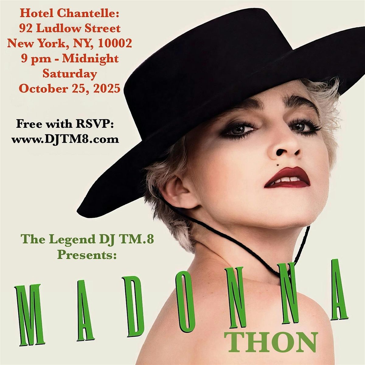 Madonnathon, Madonna-THON! A 3-hour special by The Legend DJ TM.8, 9pm-12am
