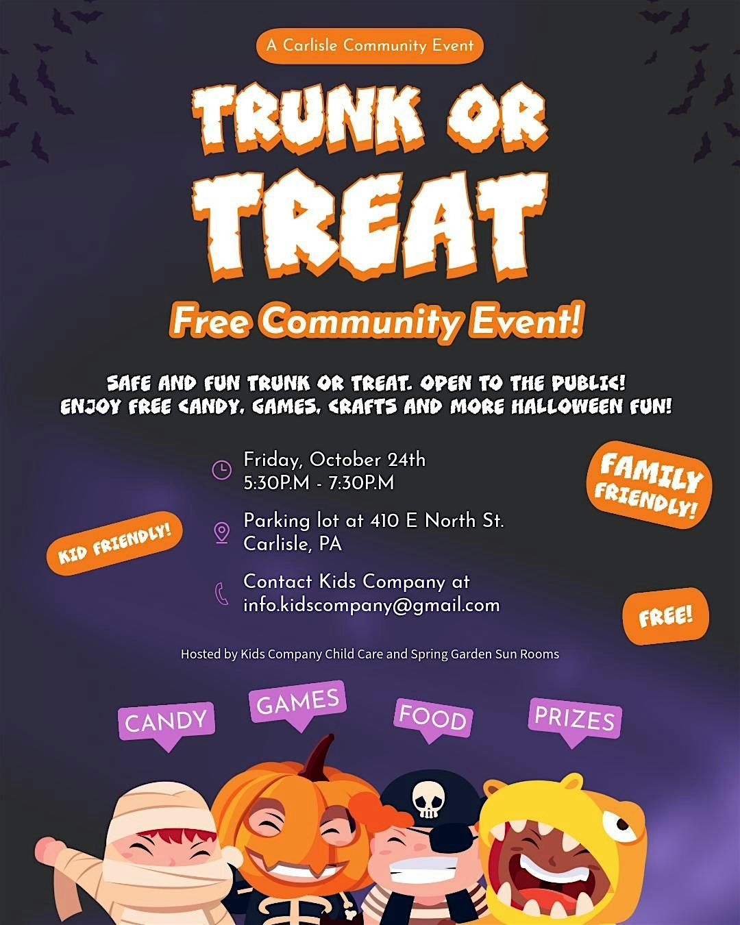 Trunk or Treat Free Community Event, Carlisle PA