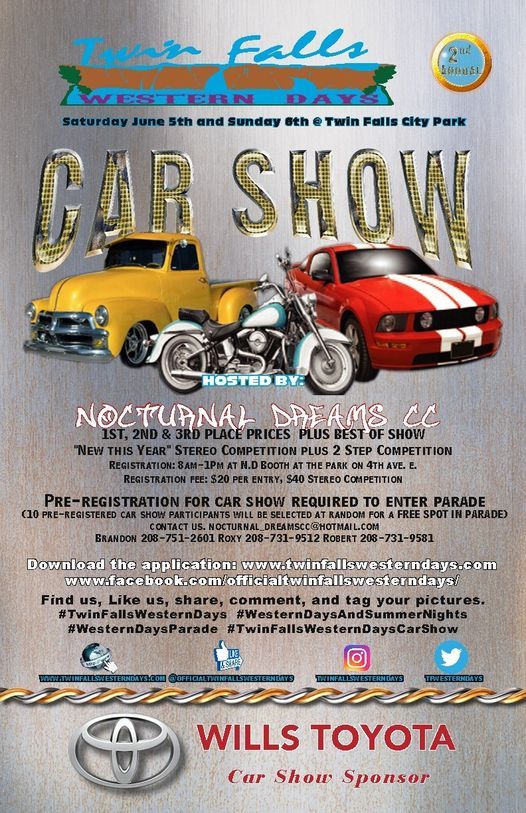 Western Days Car Show, Twin Falls City Park, 5 June to 6 June