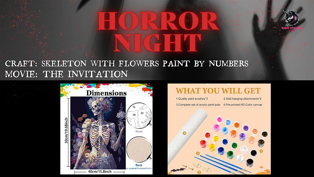 Horror Night: Flower Skeleton Paint By Numbers