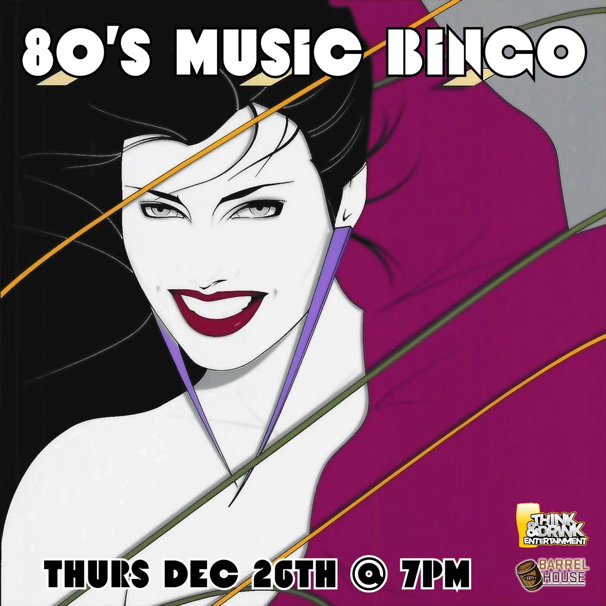 80's Music Bingo @ Barrel House (Utica Ridge-Davenport, IA) \/ Thurs Dec 26th @ 7pm