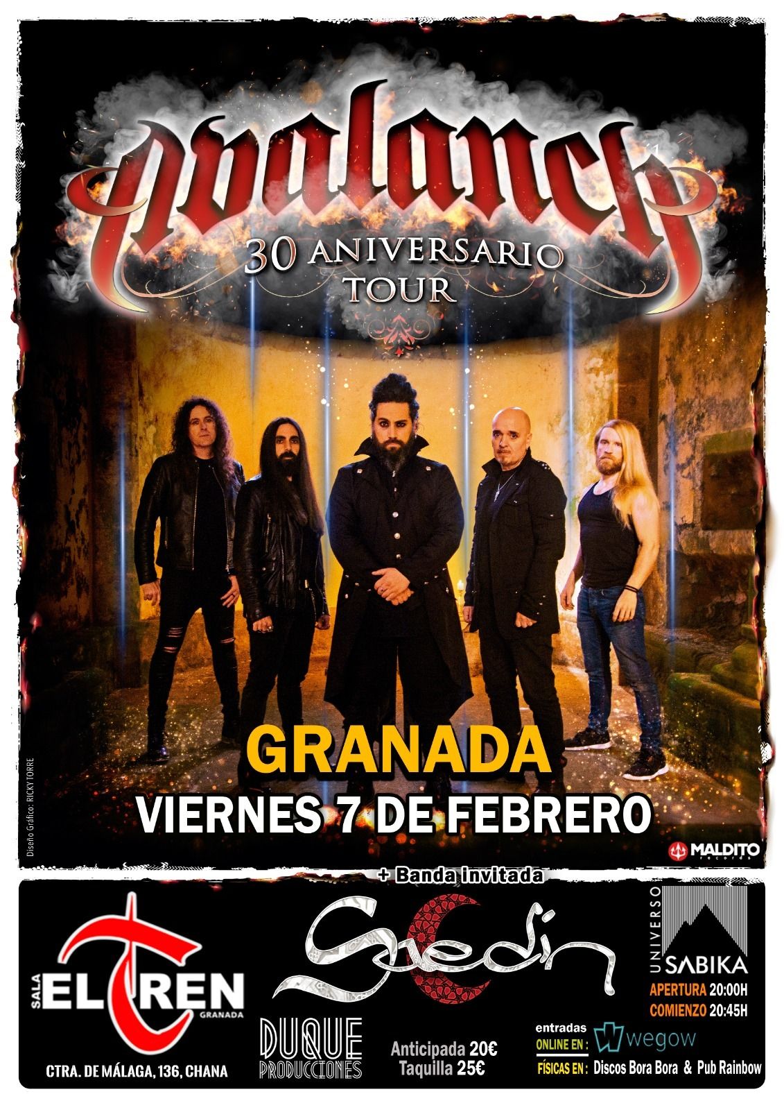 Concierto Avalanch 30 Aniversario + Saed\u00edn en Granada