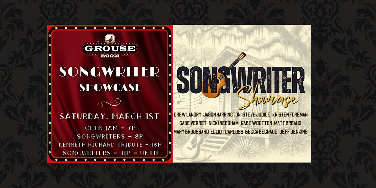 Songwriter Showcase at The Grouse Room - March 1st