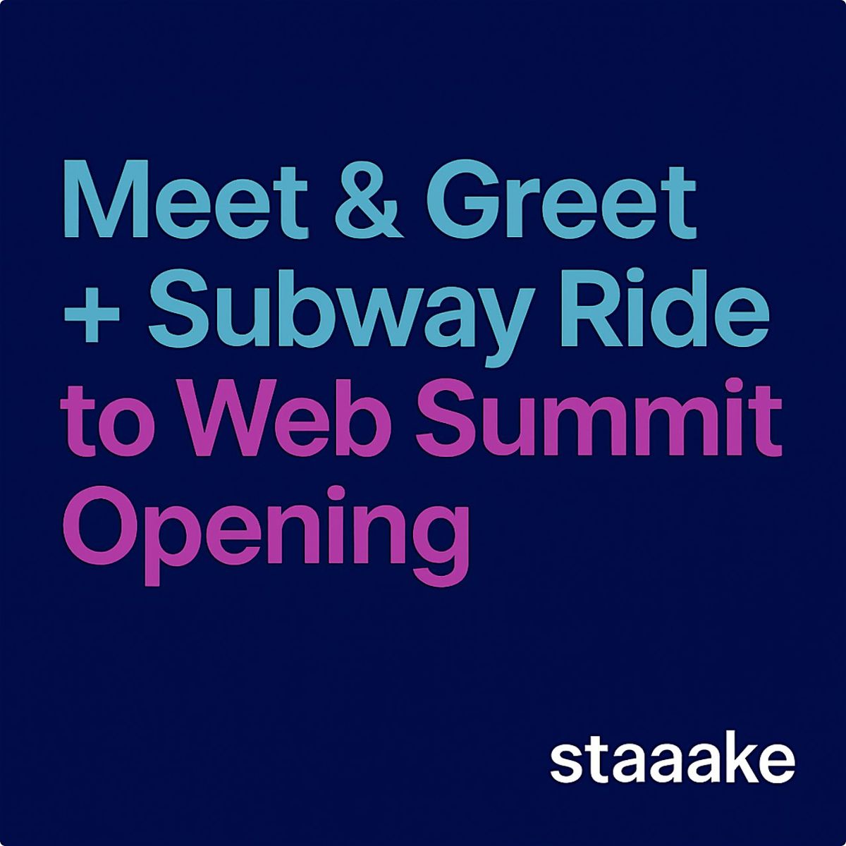 Meet & Greet + Subway Ride to Tech\/AI Conference Opening