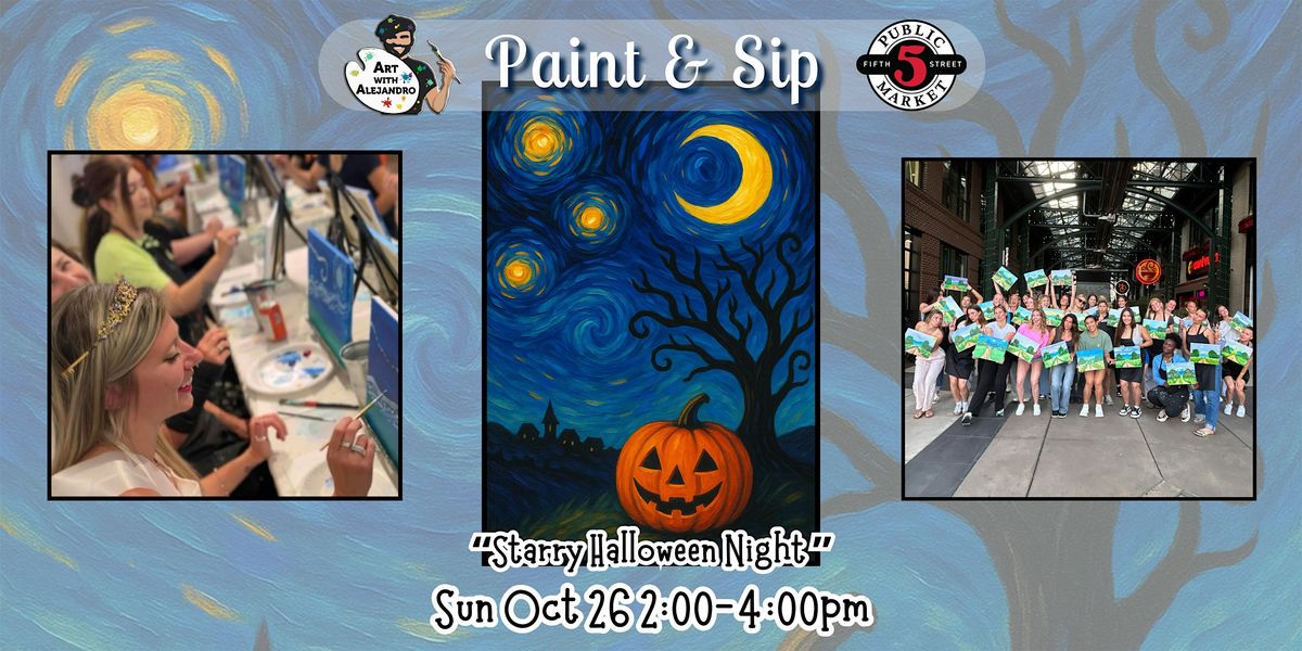 Paint & Sip at 5th St Alley \u201cStarry Halloween Night\u201d