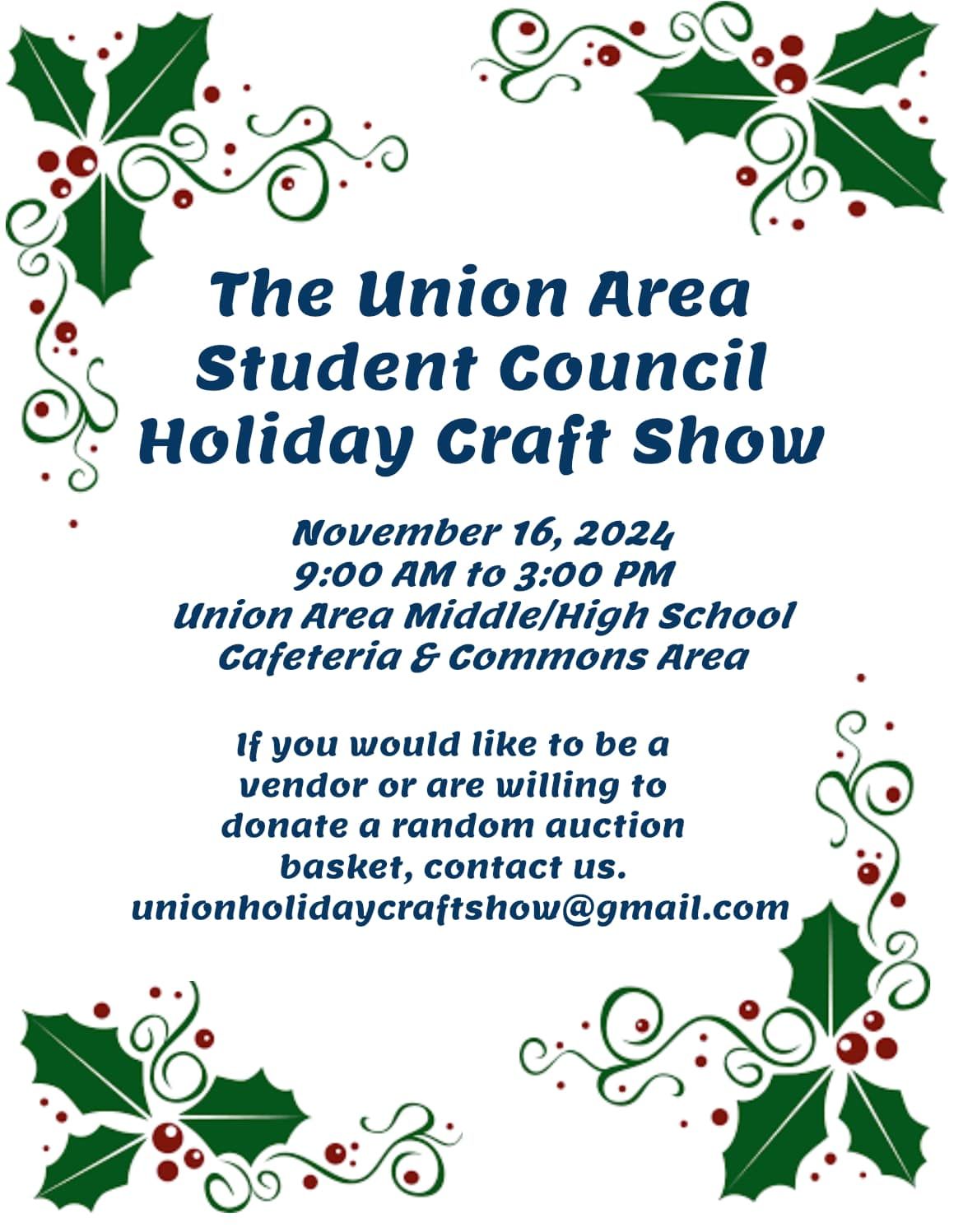 Union Area StuCo Holiday Craft & Vendor Show