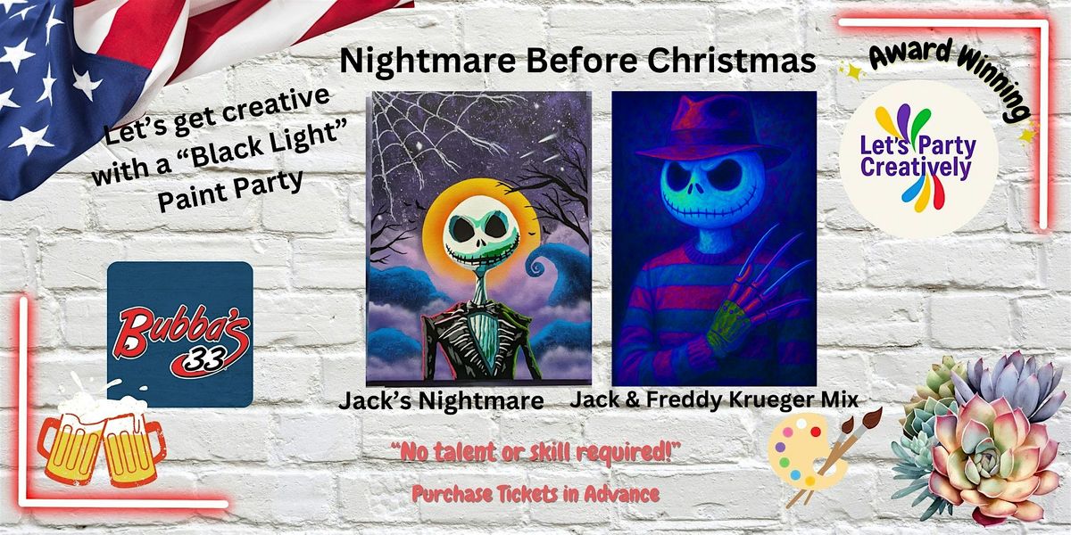 "Black Light" Nightmare Before Christmas Paint Party