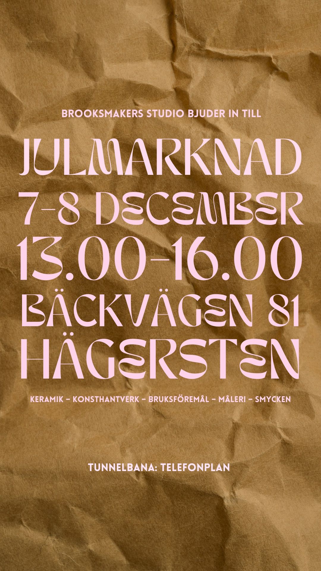 Julmarknad i Brooksmakers Studio